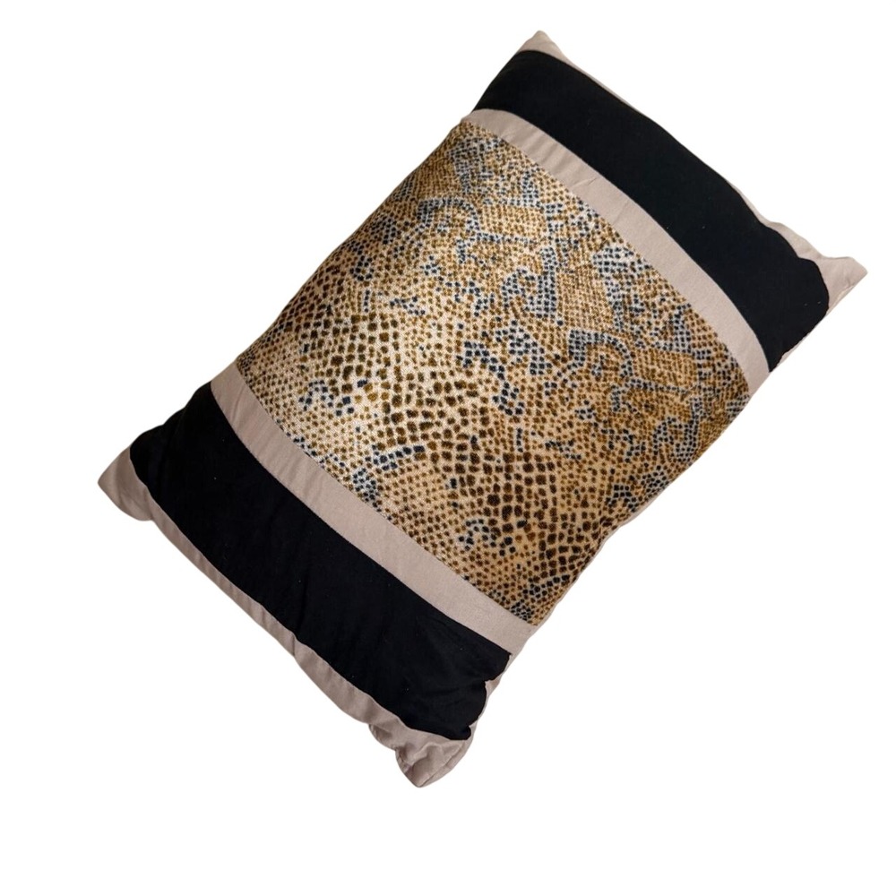 Leopard Print Throw Pillows Tan Black Animal Print Square Glam